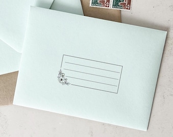 Floral Addressing Lines Envelope Self Inking Stamp