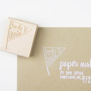 Veuillez livrer à Pennant Stamp - Tampon en caoutchouc postal pour l'adressage