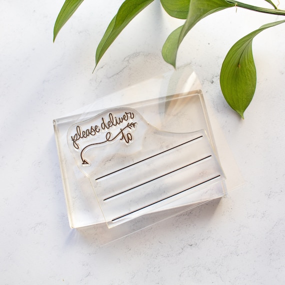 Please Deliver To Stamp - envelope and addressing stamp