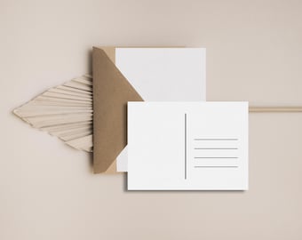 Postcard Rubber Stamp Minimalist - Snail Mail Card DIY Stamping