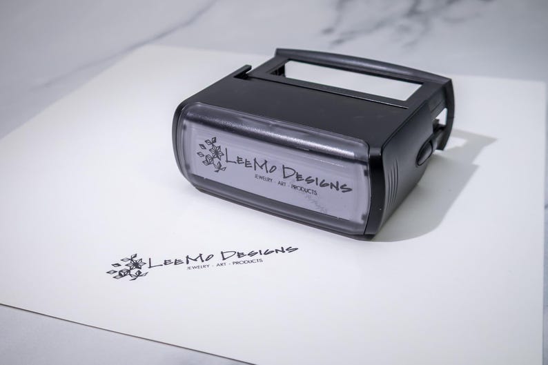 Self Inking Custom Logo Rubber Stamp - Made with Your Design, Brand, or Artwork Bild 5