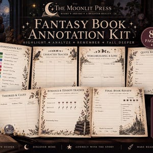 Fantasy Book Annotation Kit Printable | Reading Journal Pages | Book Tracker | Romantasy Reader Gift | Bookish Digital Download