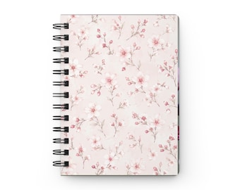 Notitieboekje met spiraalbinding in de kleur roze kersenbloesem | Roze Sakura notitieboek