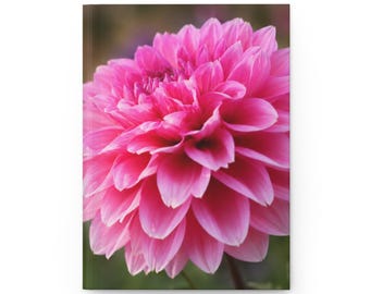 Roze dahlia bloesem hardcover notitieboek | Notitieboek voor bloemenfotografie