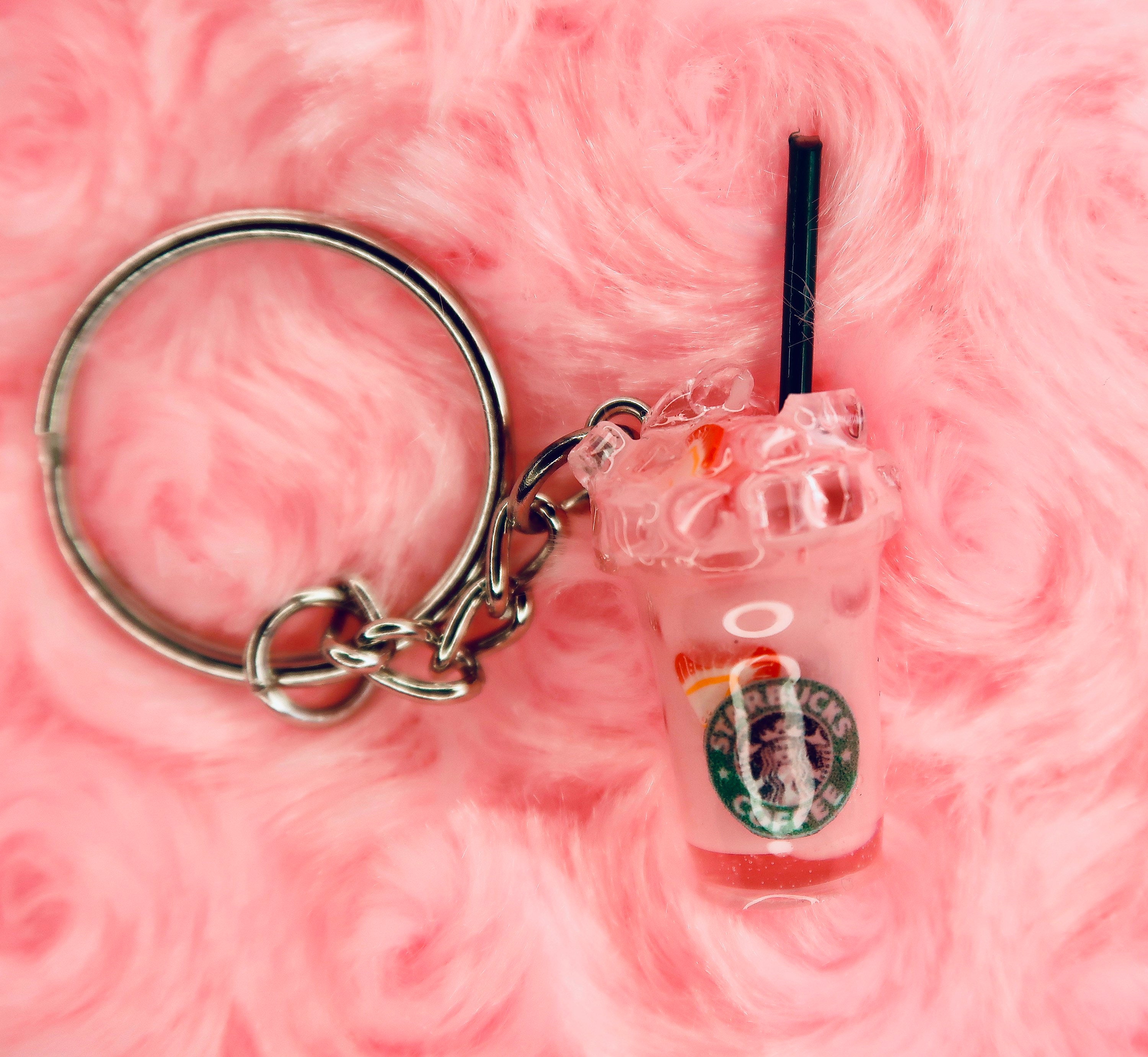Pink Drink Starbucks Keychain Etsy