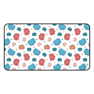 Colorful Pumpkin Desk Mat | Hand-Drawn Fall Mouse Pad
