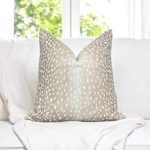 Beige Fawn Pillow Cover Antelope Throw Pillow Brown Modern Pillow Cover Neutral