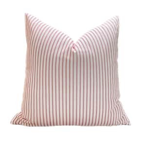 Red and White Ticking Stripe Pillow Cover Farmhouse Throw Pillow Christmas Modern Pillow Cover in Classic Red Ticking Lumbar 18x18 20x20