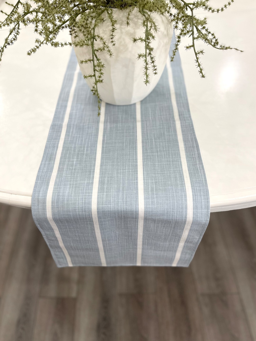 Blue and White Stripe Table Runner, Modern Table Runner, Farmhouse Table Runner, Spring Summer