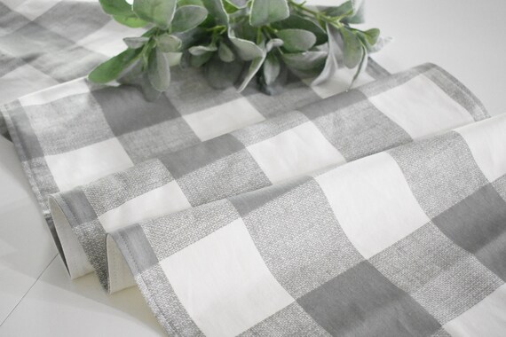 Buffalo Check Table Runner In Gray And White Plaid Farmhouse Etsy