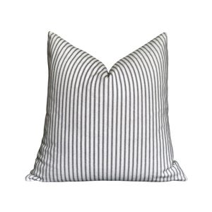 Black and White Ticking Stripe Pillow Cover Farmhouse Throw Pillow Fall Modern Pillow Cover in Classic Black Ticking Lumbar 18x18 20x20