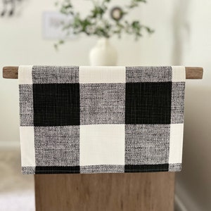 Buffalo Check Table Runner Black Plaid Table Runner Farmhouse Modern Table Runner Black White Fall Table Runner Christmas Setting