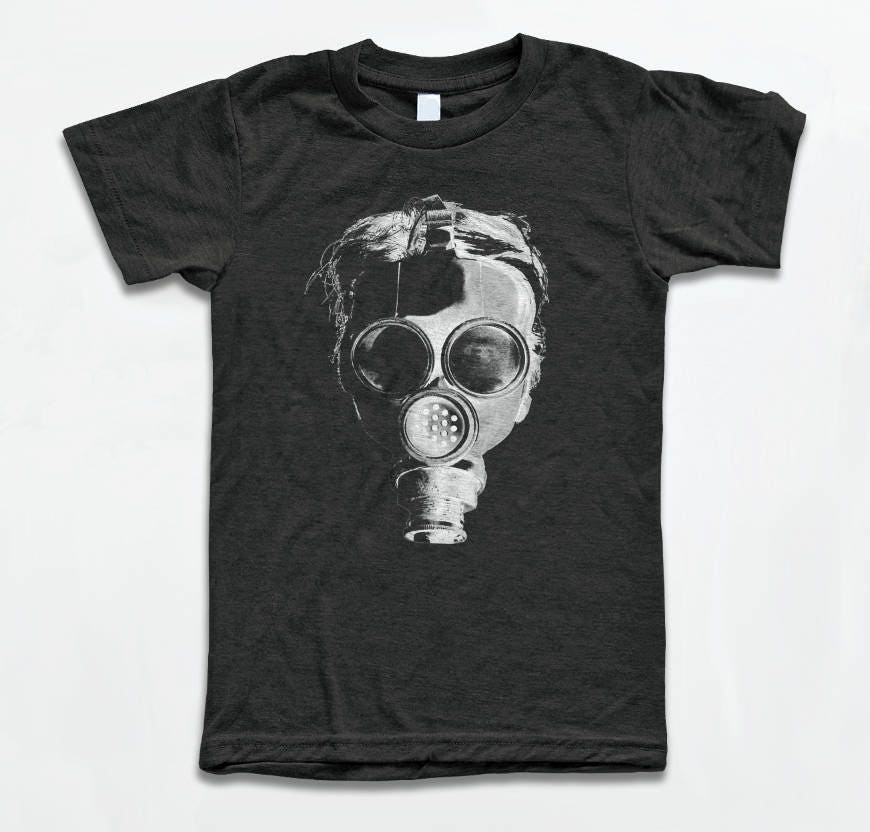 Gas Mask T Shirt TriBlend Vintage Apparel Graphic Tees Etsy