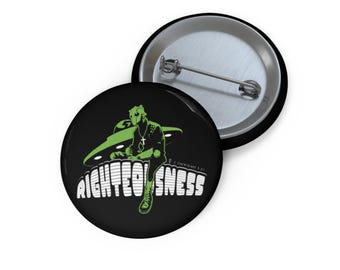 Anstecknadel „Alien Righteousness“ | Runder Emaille-Button (3,2 cm Durchmesser)
