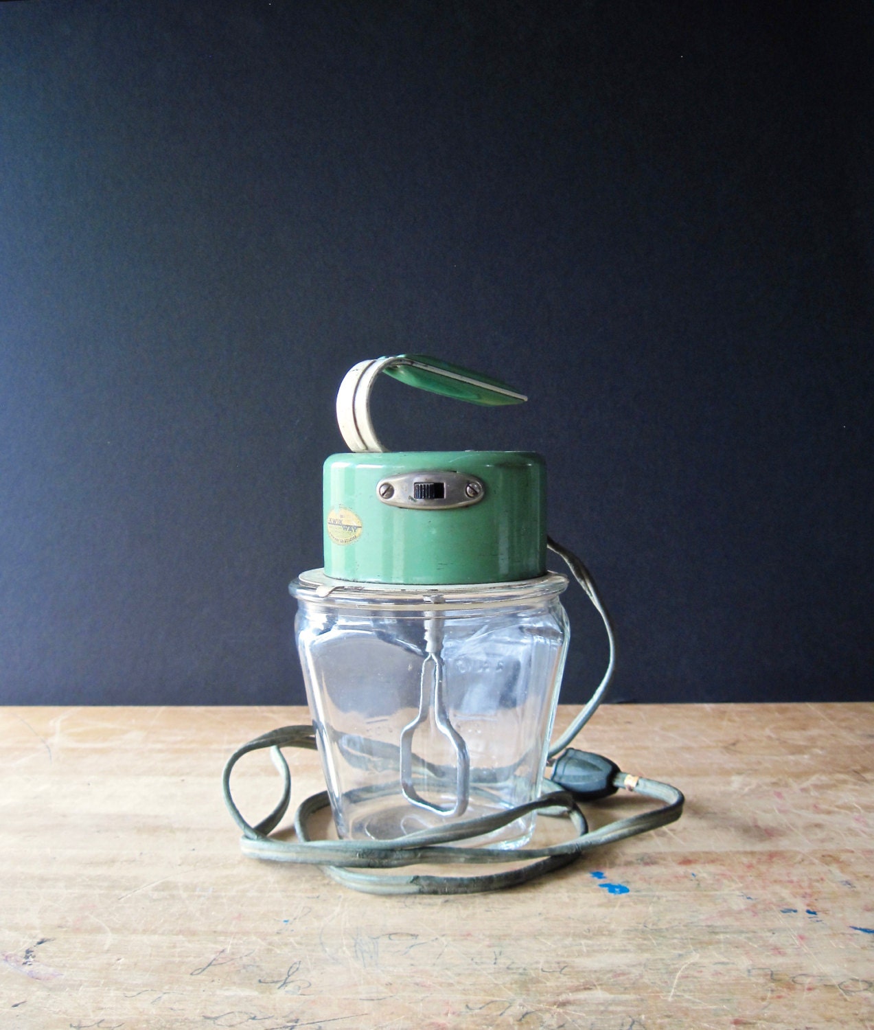 Antique Egg Beater Kwik Way Mixer Jar Antique Mixer Etsy