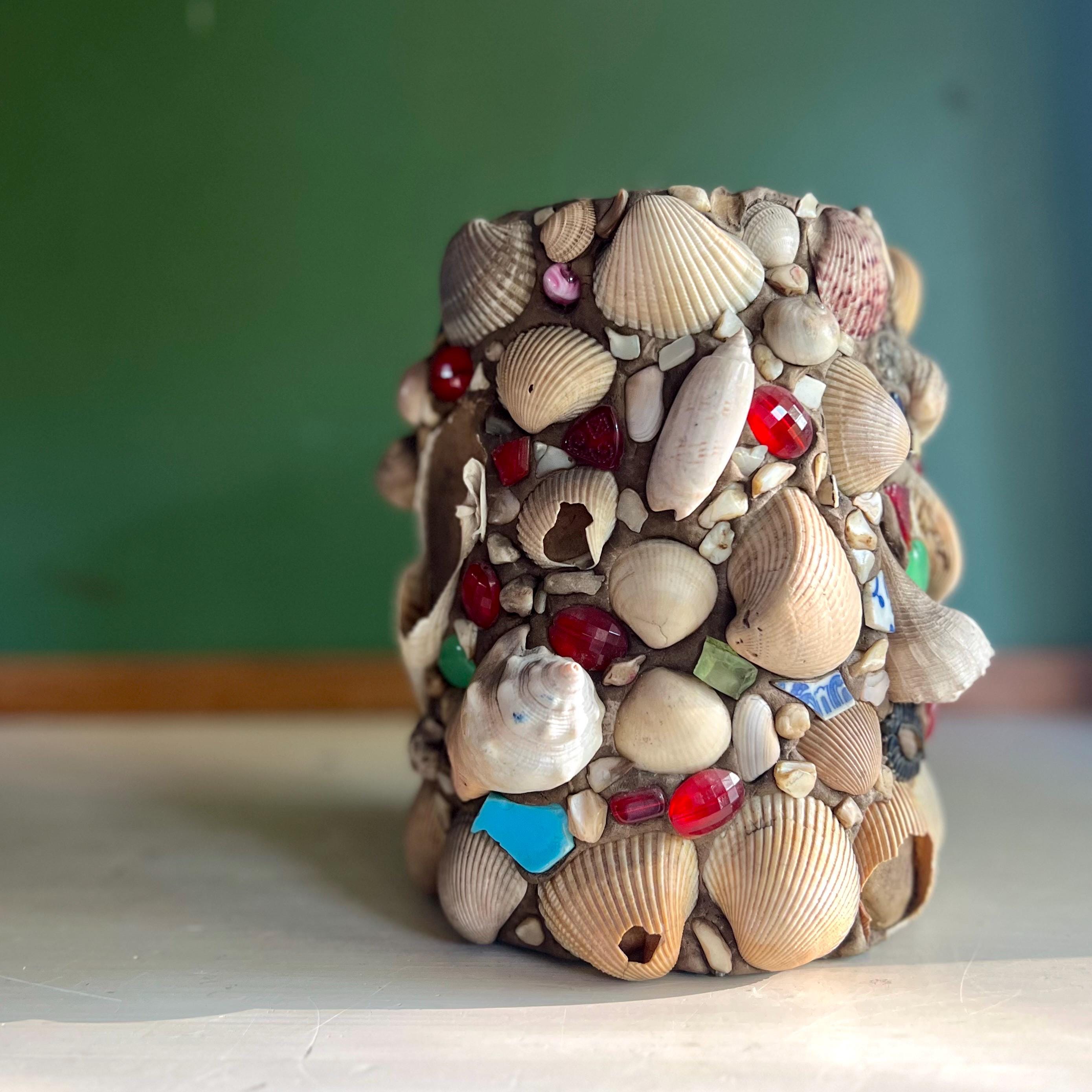 Handmade Folk Art Memory Jug, Seashell Americana Jar - Etsy