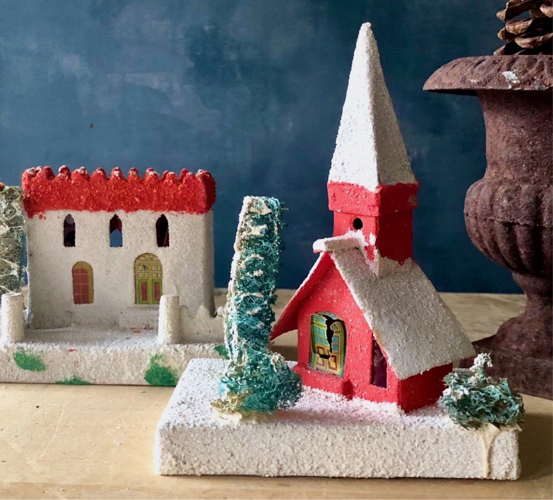 Vintage Putz Church and Mansion Putz Houses Putz Village Etsy