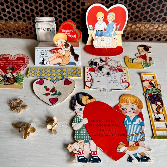 Vintage Valentine Card Collection, Set of 6 Valentines, Antique Valentines,  Kids Valentine Cards, Valentine Gift, Holiday Ephemera 