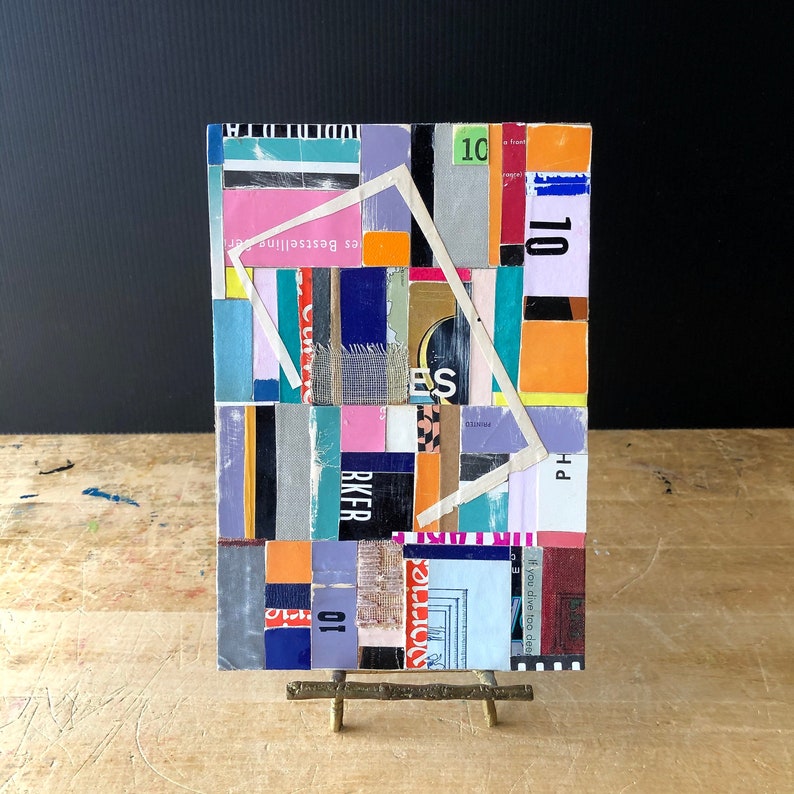 Abstract Paper Collage, Art Collage, Vintage Book Collage, Found Papers