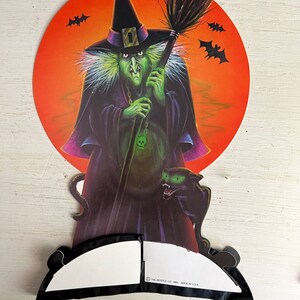 Vintage Halloween Witch Cut Out Honeycomb Party Decoration, 1980s Halloween Decor, Beistle Co. Decor, Halloween Ghosts, Tabletop Decor image 5
