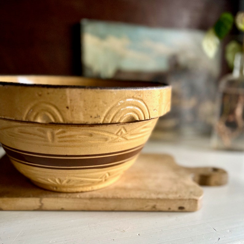 Vintage RRP Yellow Ware Mixing Bowl 305, Robinson Ransbottom Pottery, 1950s Mixing Bowl, Batter Bowl, Dough Bowl, Large Crock Bowl, RRP Co. image 1