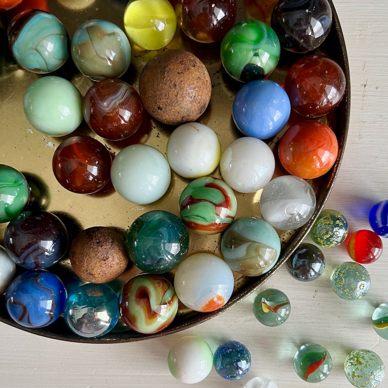 Antique and Vintage Marbles, Shooter and Jumbo Marbles, Target Marbles