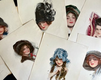 Harrison Fisher's Ideal Types of American Beauty Portfolio 1913, Victorian Women, Cosmopolitan Magazine, Antique Art Prints, Gallery Wall