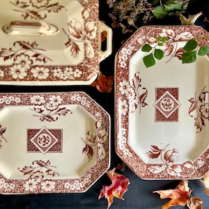 Antique Henry Alcock Transferware: Victorian Ironstone Platters & Tureen