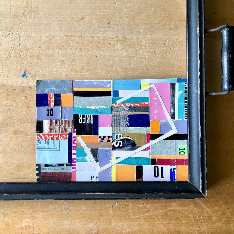 Abstract Paper Collage, Art Collage, Vintage Book Collage, Found Papers
