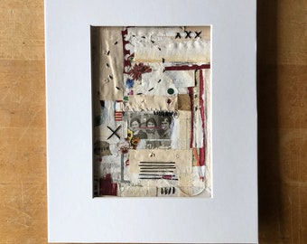 Vintage Paper Collage Art: 'Teachers' Mixed Media, Framed