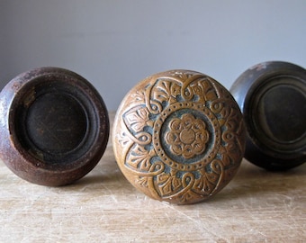 Vintage Brass Door Knobs, Brass Door Handles, Salvage, Vintage Industrial, Russell and Erwin Hardware, Old Brass Door Knobs, Antique Door