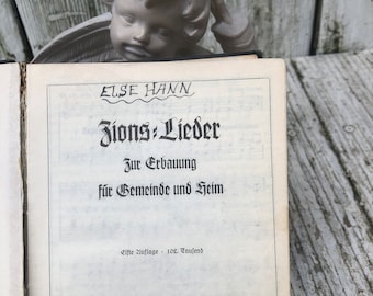 1935 German Hymnal. Zions Songs Shabby vintage hymnal