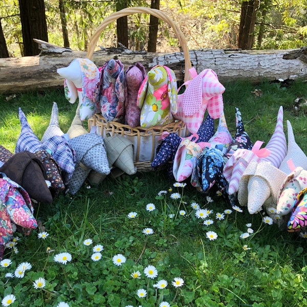 Dachshund Stuffy Friends. Ready for adoption. Dachshund dogs. Fabric variety, vintage, recycled,new. Calico, solid,plaid , kids, floral