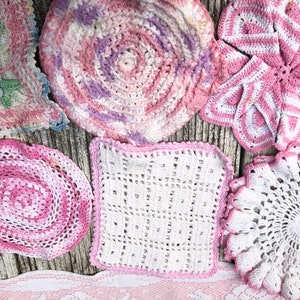 Pretty Pink shabby chic linens stack