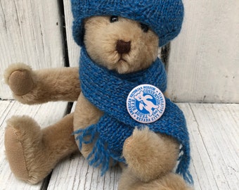 NEW! TEDDY BEAR PLUSH LINED HAT AND SCARF TODDLER WINTER HAT AND SCARF SET 