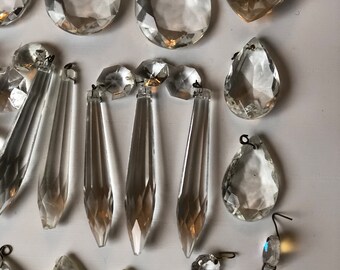 Vintage crystals. Deconstructed chandelier crystals