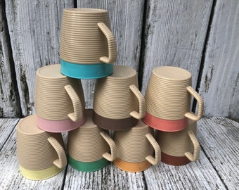 Vintage Raffia Ware Thermal Temp mugs