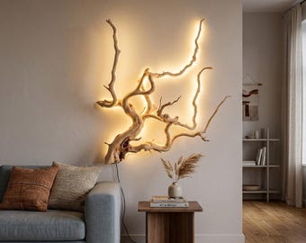Natural driftwood sconces led branch lamp rustic branches bedside lamps wall light farmhouse lights