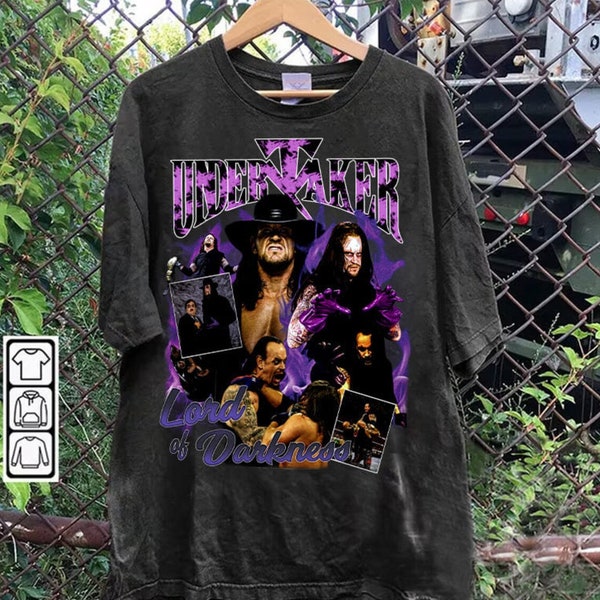 Vintage 90s Graphic Style The Undertaker T-Shirt, The Undertaker Sweatshirt, Retro American Professional Wrestler Tee for Men and Women