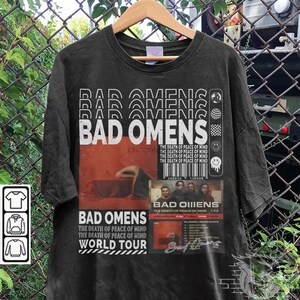 Retro Bad Omens Music Shirt Sweatshirt Y2K 90s Merch Vintage Album The Death of Peace of Mind Bad Omens Tour 2024 Tickets Graphic Tee