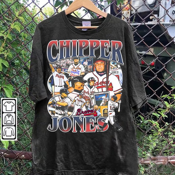 Vintage 90s Graphic Style Chipper Jones T-Shirt - Chipper Jones Sweatshirt - Retro American Baseball Tee For Man and Woman Unisex T-Shirt