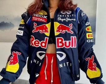 Vestes de course Red Bull, Formule 1, rétro, Avion, surdimensionnées, brodées et parfaites pour les cadeaux d'anniversaire