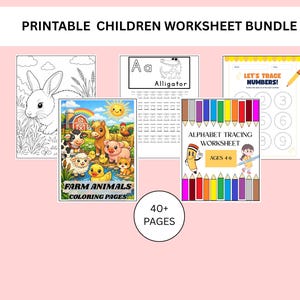 Children's Printable Worksheet Bundle | Preschool & Kindergarten Learning Activities