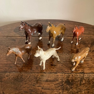 Six vintage lead animals. Circa 1950&#39;s
