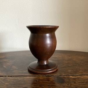 Antique treen miniature spirit goblet or egg cup c. 19th century