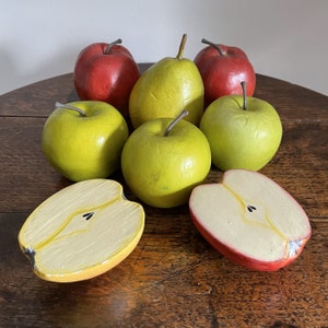 8 pieces of vintage naturalistic papier mache fruit c. mid to late 20th century