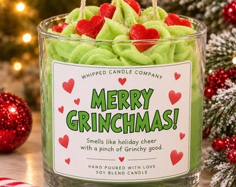 Hand Poured Grinchmas Dessert Candle | Whimsical Holiday Soy Candle