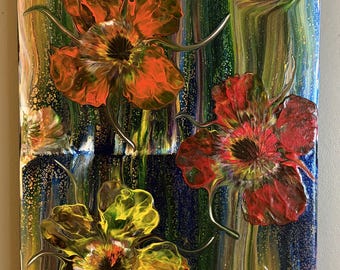 Wildflower Afterglow Acrylic Painting