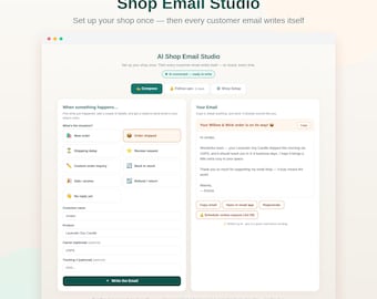 AI Shop Email Studio | Order, Review, Follow-up Generator (Digital Download)