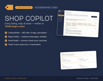 Etsy Seller AI Studio: Listing Writer, Review Reply, Email Generator (No Subscription)